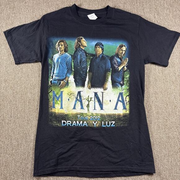Unbranded Other - MANA 2012 Drama Y Luz Tour T-shirt Black Small Double Sided Lot Shirt Band Music